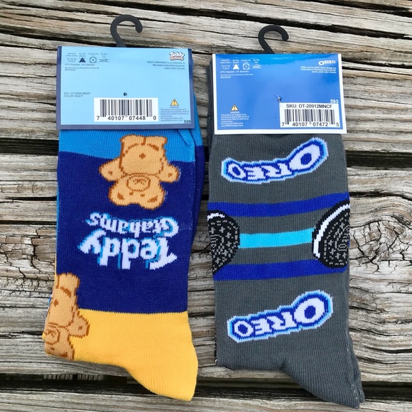 2/$10 NEW Mens Licensed OREO Cookie TEDDY GRAHAM Crackers Socks Gift Advertising - Picture 4 of 4